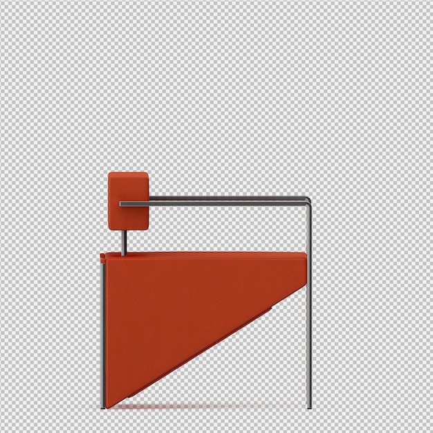 PSD 等尺性アームチェア3dレンダリング