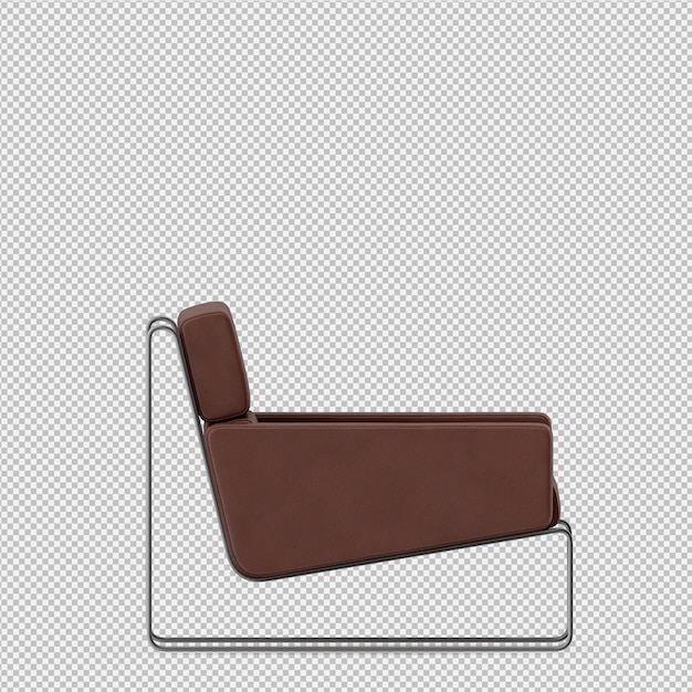 Isometric armchair 3d rendering