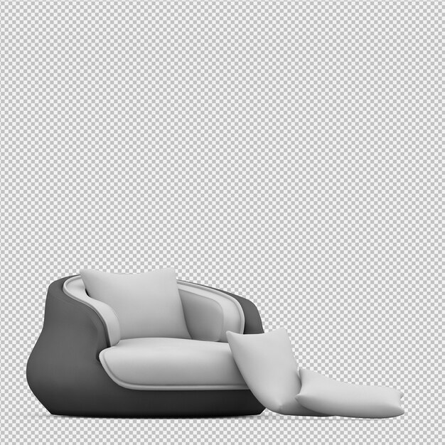 Isometric Armchair 3D rendering