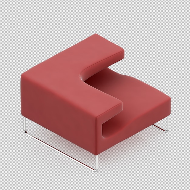 Isometric Armchair 3D rendering