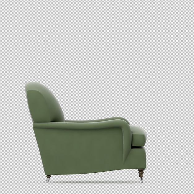 PSD isometric armchair 3d rendering