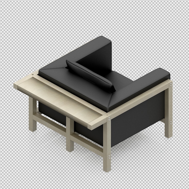 PSD изометрические 3d-рендеринг кресло