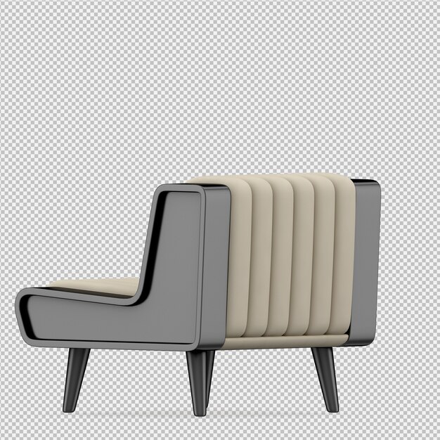 PSD isometric armchair 3d rendering