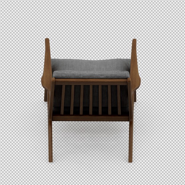 PSD isometric armchair 3d rendering