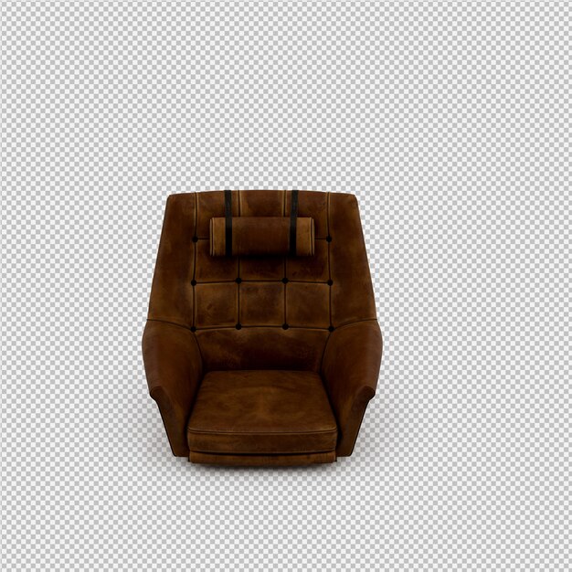 Isometric armchair 3d rendering