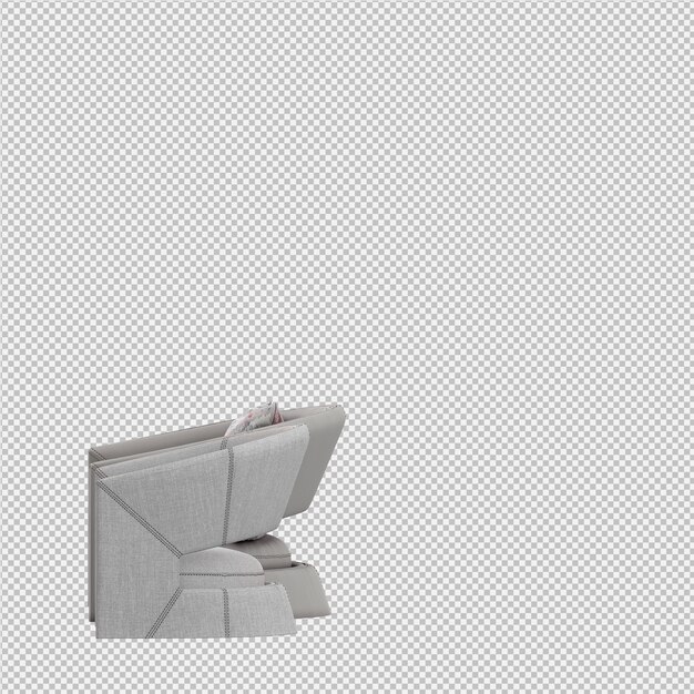 Isometric armchair 3d rendering