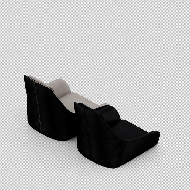 Isometric Armchair 3D rendering