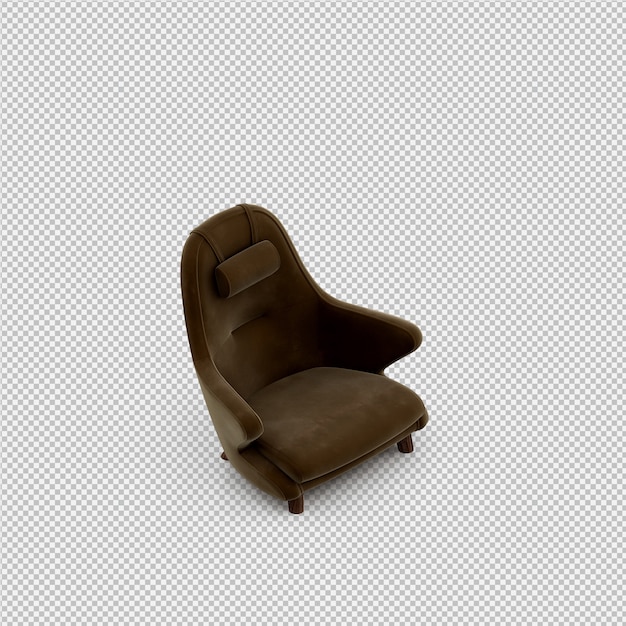 Isometric armchair 3d rendering