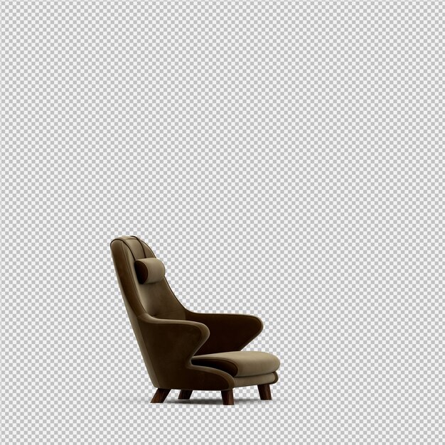 Isometric armchair 3d rendering