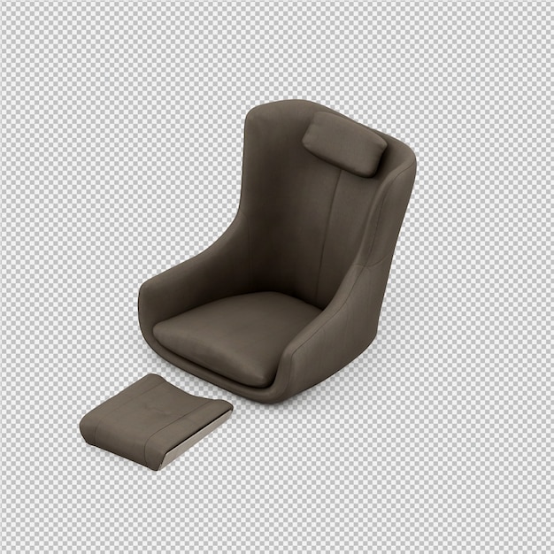 Isometric armchair 3d rendering