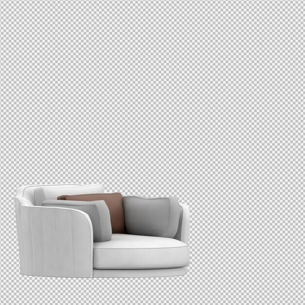 Rendering poltrona isometrica 3d