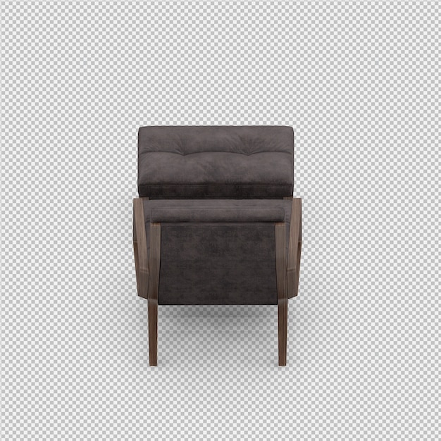 Isometric armchair 3d rendering