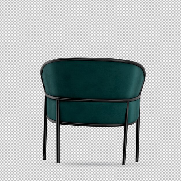 Isometric armchair 3d rendering