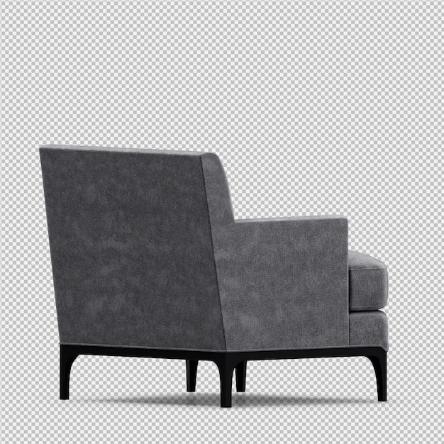아이소 메트릭 안락의 자 3D 렌더링