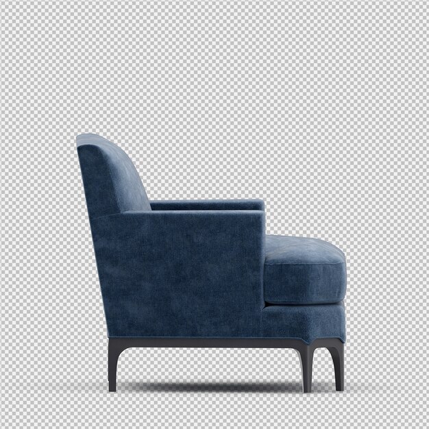 Isometric armchair 3d rendering