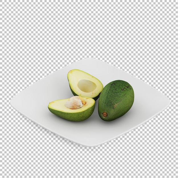 PSD isometric avocados