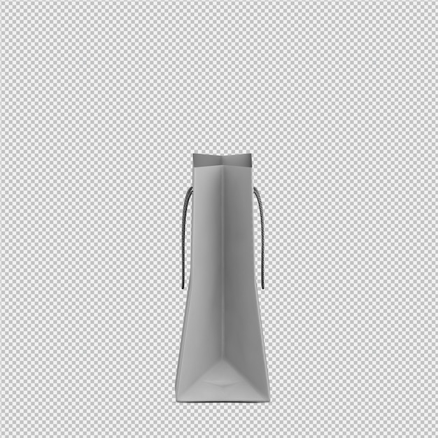 Isometric bag 3d isolated render