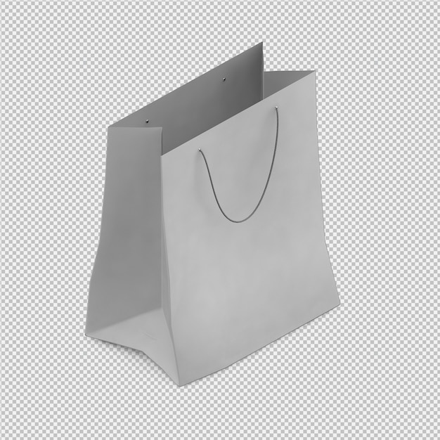 isometric bag 3d isolated render