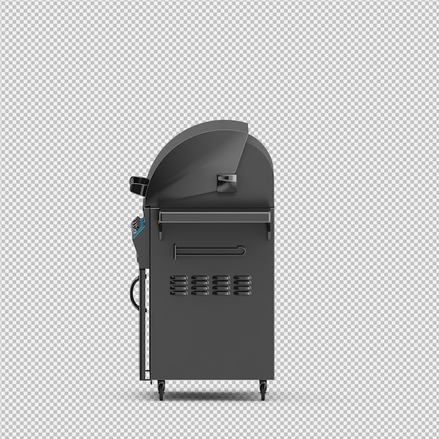 PSD isometric barbecue grill 3d isolated render