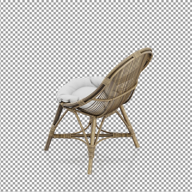 Isometric basket chair from behind
