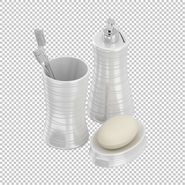 Isometric bathroom accessories