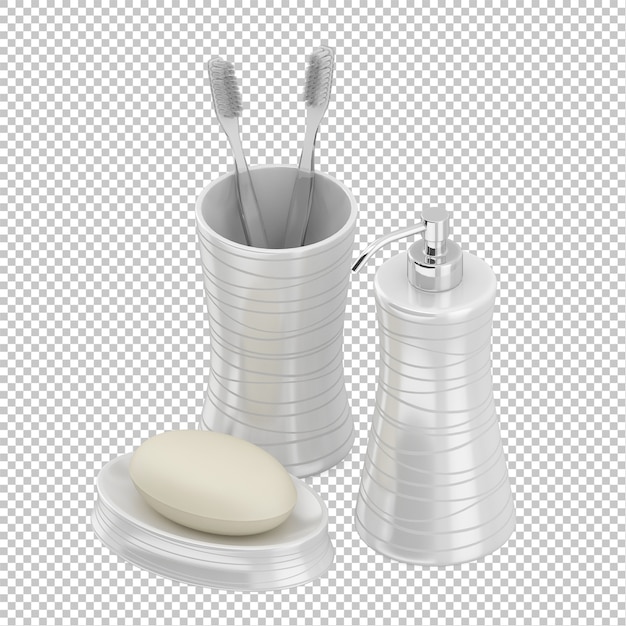 PSD isometric bathroom accessories