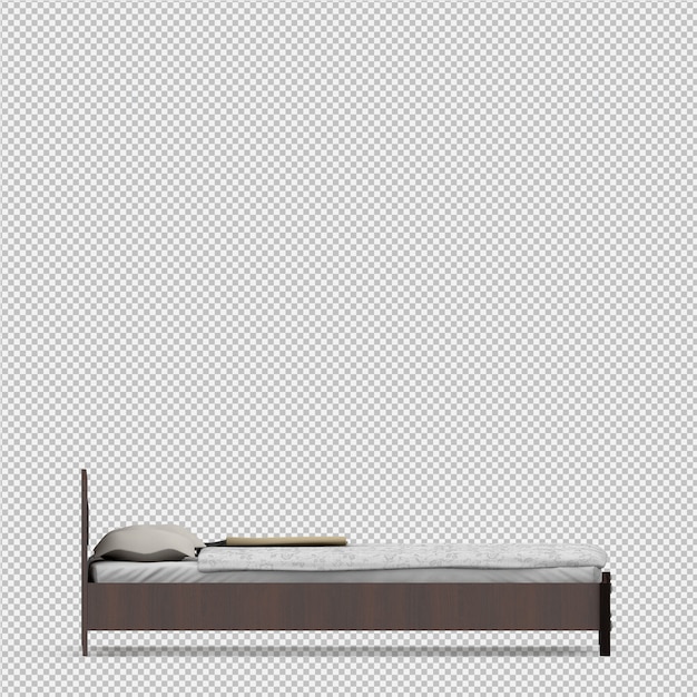 Isometric bed 3d render