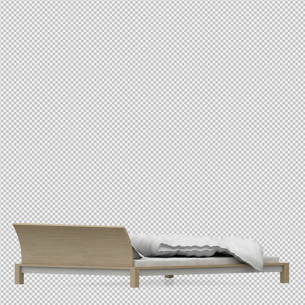 PSD isometric bed 3d render