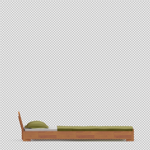 Isometric bed 3d render