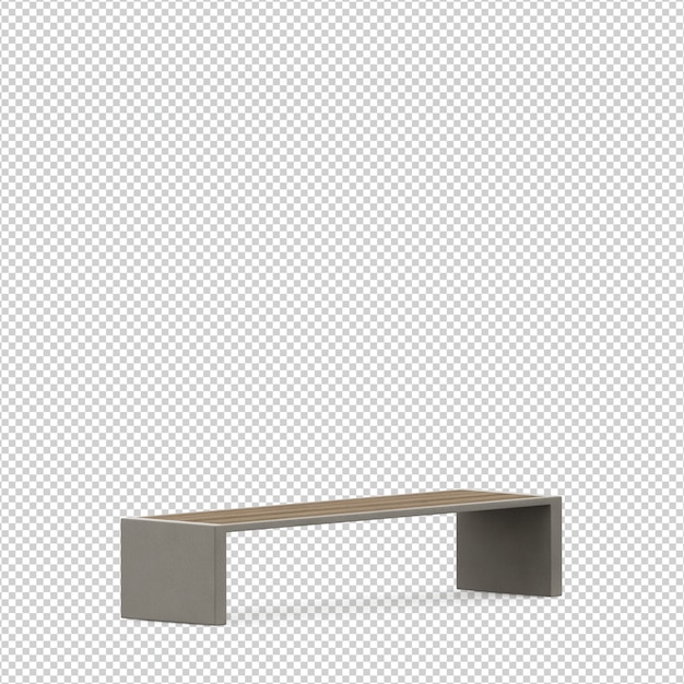 Isometric bench 3d render