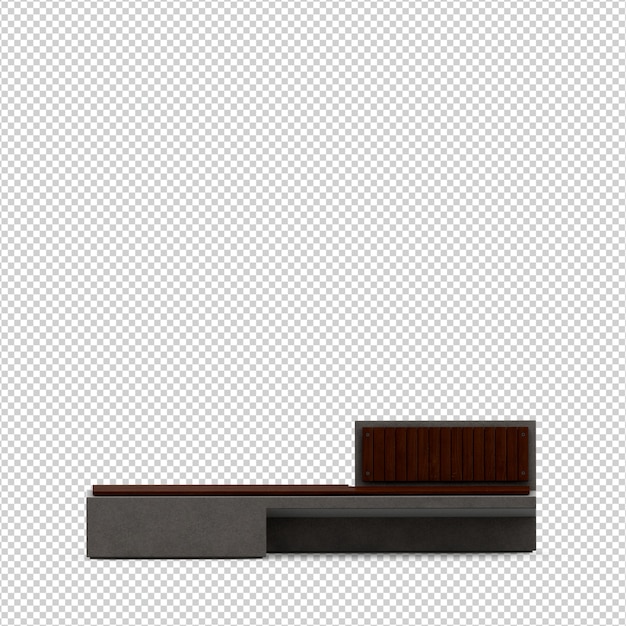 Isometric bench 3d render