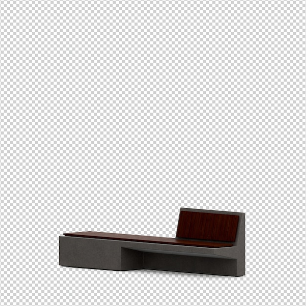 Isometric bench 3d render