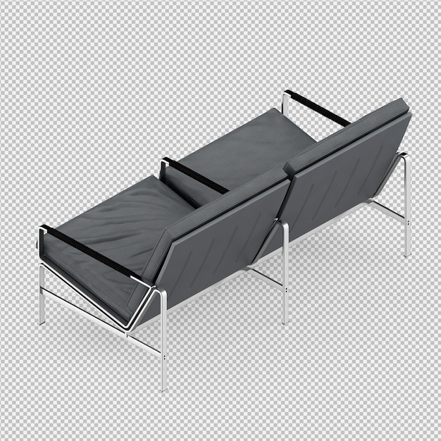 Isometric bench 3d render