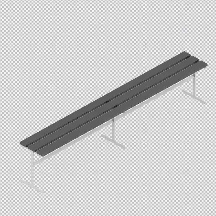 PSD isometric bench 3d render