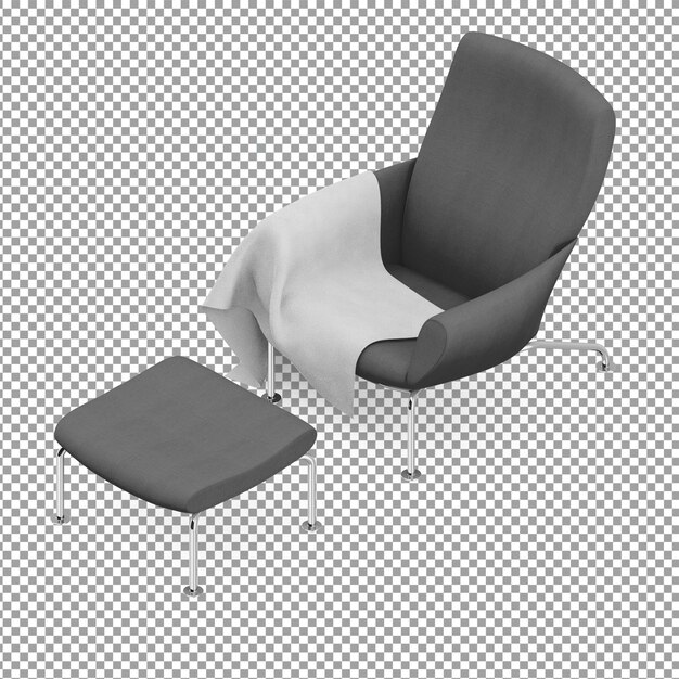 PSD 等尺性黒い肘掛け椅子、レッグレスト