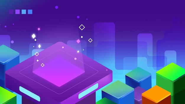 PSD isometric block game background