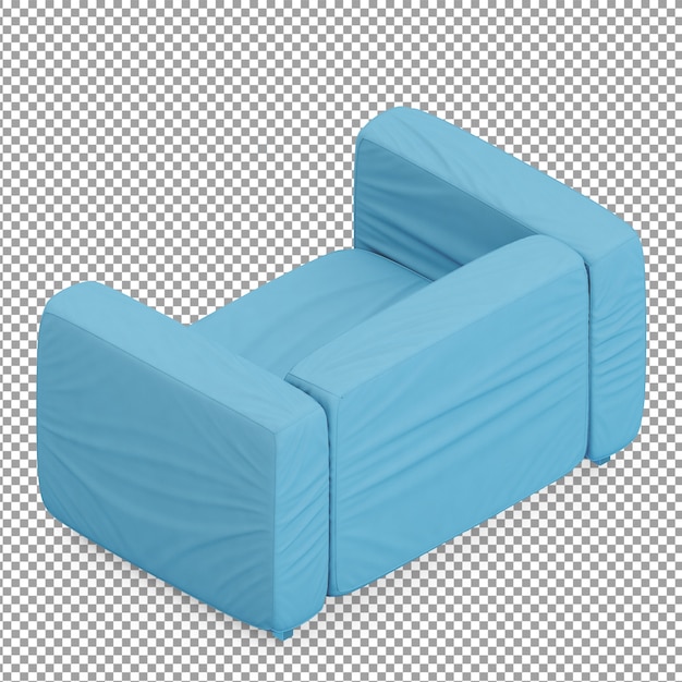 PSD isometric blue couch