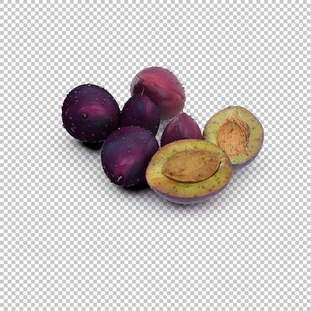 Isometric blue plum