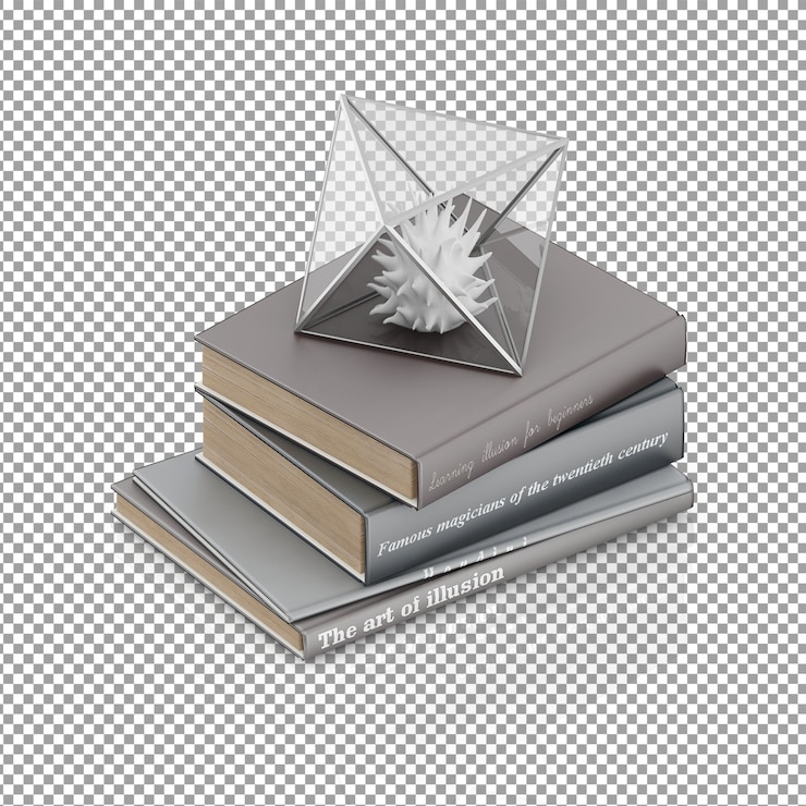 PSD изометрические книги с украшением
