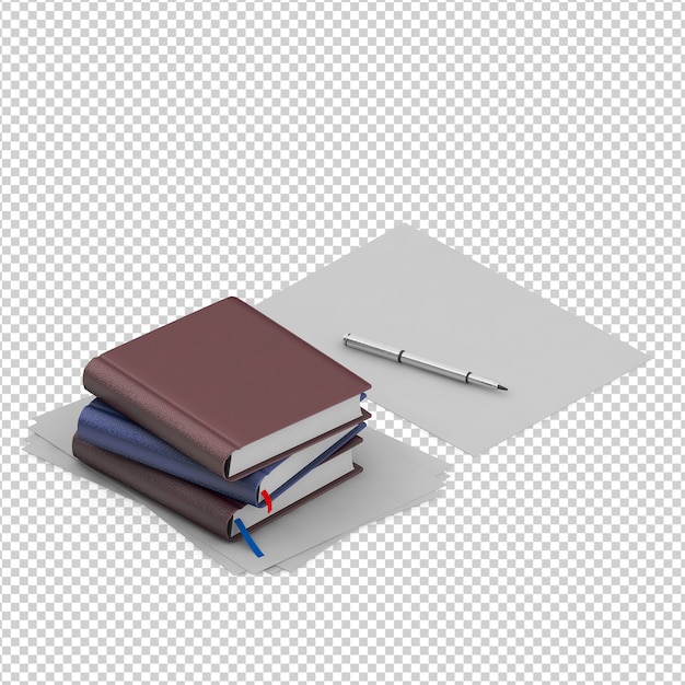 PSD isometric books