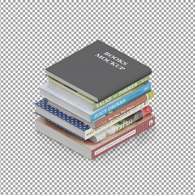 PSD isometric books