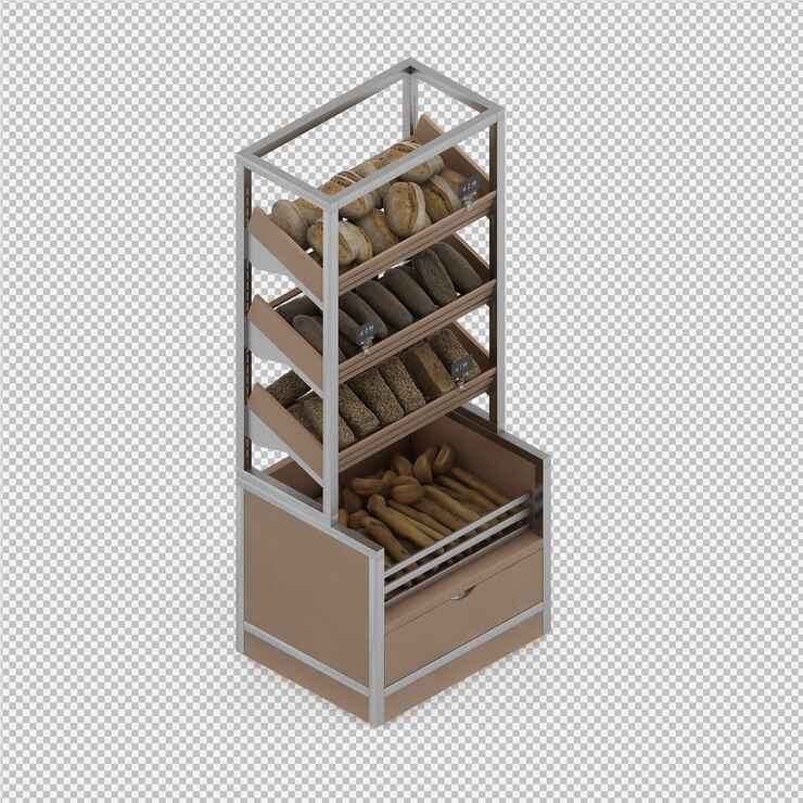 PSD isometric bread 3d isolated render