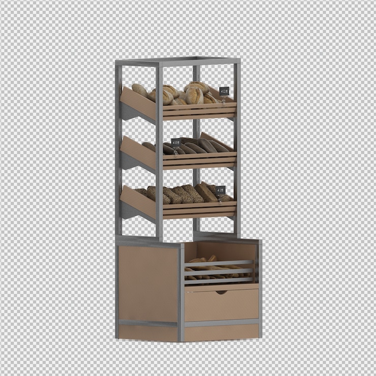PSD isometric bread 3d isolated render