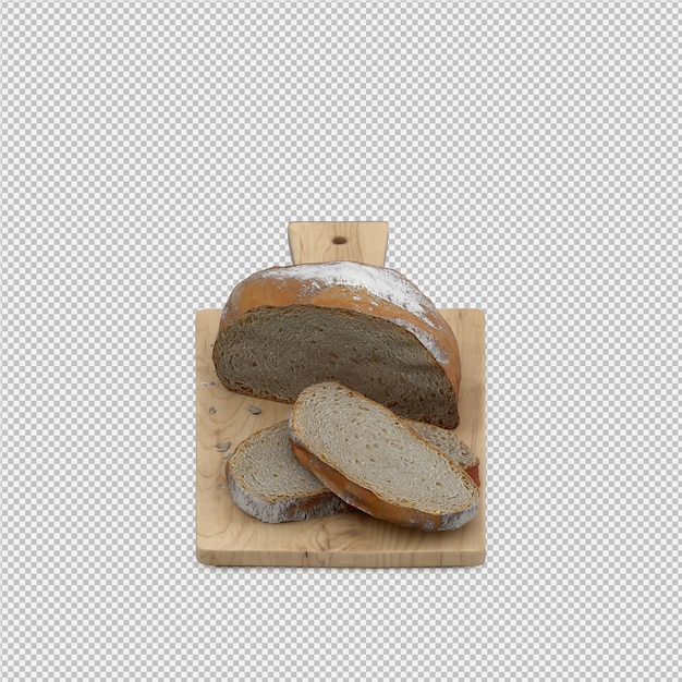 고립 된 아이소 메트릭 빵 3D