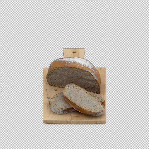 Isometric bread 3d isolated