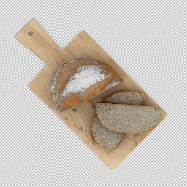 Isometric bread 3d isolated