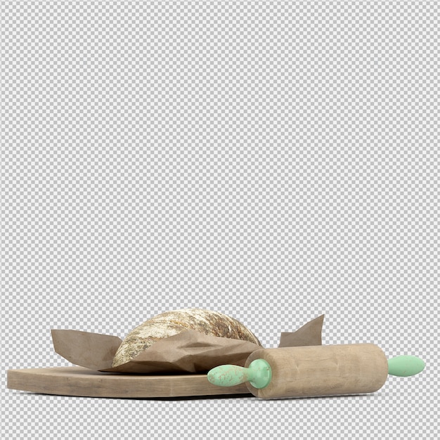 Isometric Bread 3D isolated 