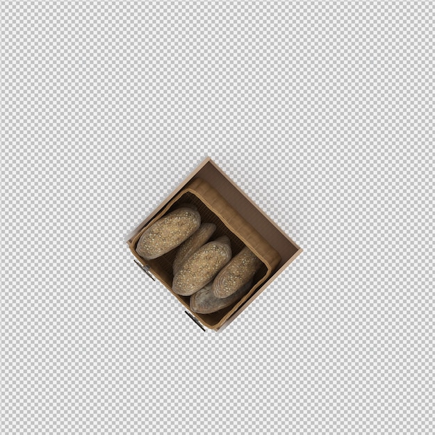 Isometric bread 3d isolated