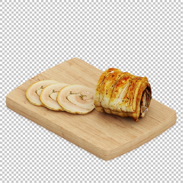 Isometric bread wooden cutting board