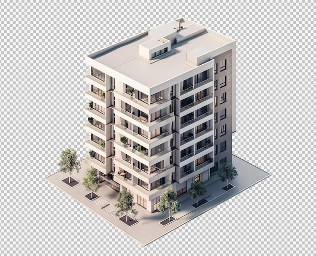 PSD edificio isometrico appartamento png